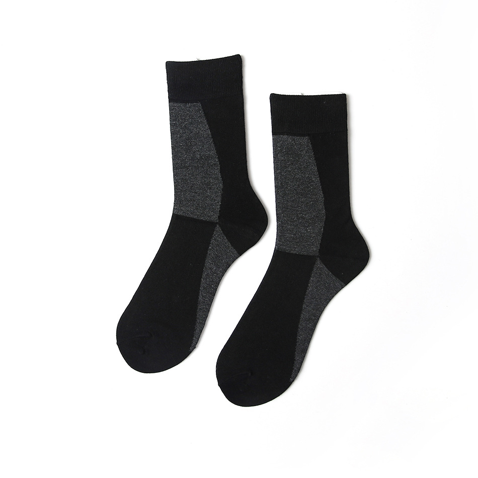 JUJUMU Black And Gray Stitching Dark Colors Partial Business Streets Of The Neutral Wind Men And Women Couple Models Cotton Socks
